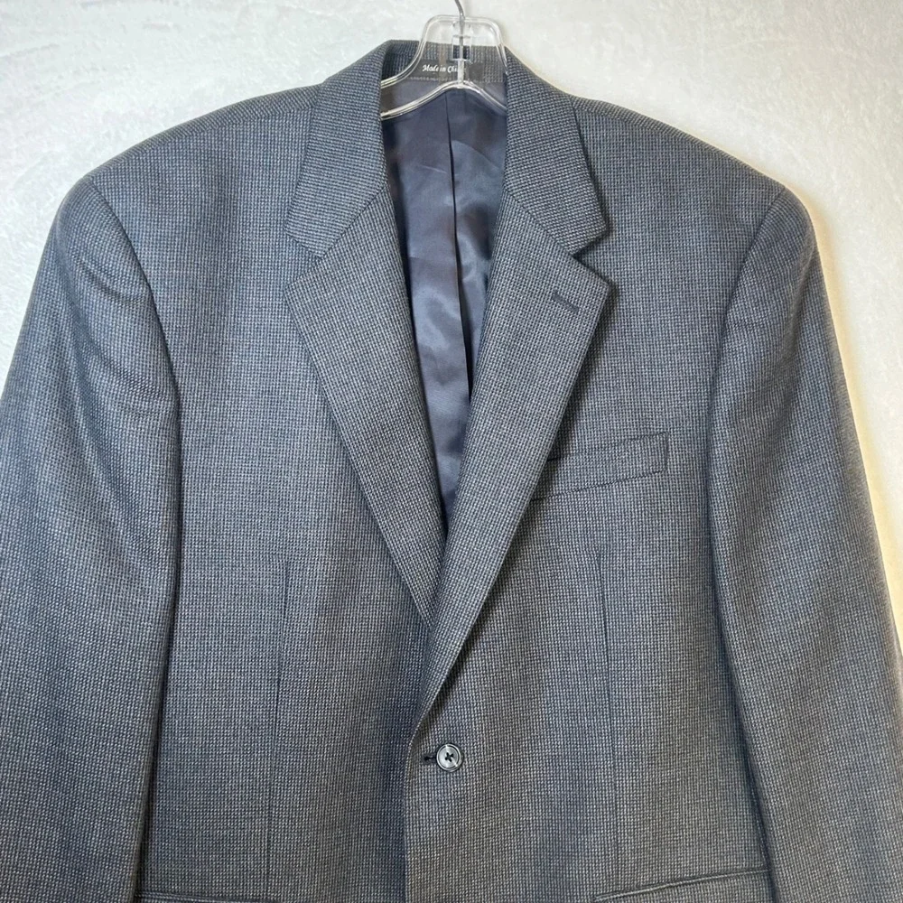 Lauren Ralph Lauren Mens 44L Sport Coat Blazer Jacket Gray Pure Wool
